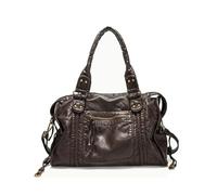 Genérico Crossbody Bags for Women Ladies Cross Body Handbag Shoulder Bag Satchel Bag Vintage Casual Bag PU Leather with Card Slots, Multiple Pockets for Daily Shopping Work Black & Coffee (Coffee)