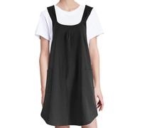 Generico Crossed Back Apron - Multifunctional Baking Aprons | Chef Aprons With Pockets | Women Stylish Cooking Apron | Working Apronsa With Pockets For Painting Gardening Cleaning, Negro,