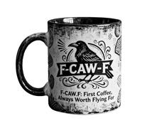 Genérico Crow Mug - 11 Oz Ceramic Gothic Crow Mug, Breakfast Cup, For Men Women Family Friends Bird Lover Coffee Tea Beverage Water Juice Milk Kitchen Halloween, 12x8x8cm/4.72x3.15x3.15 Inches