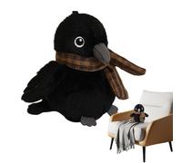Genérico Crow Plush - Plush 12.7x10x12.7cm 117g | Realistic Cute Animal Figurine Stuffed Crow Toy with Scarf Halloween Decoration Soft Plùsh Doll Gift | for Home Room Kids Party and Seasonal