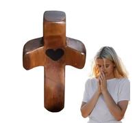 Generico Cruces de Conforto - Cruces de consuelo de madera y amor | de madera con corazones de amor, cruces regalo para amigos y familiares que se aferran y rezan