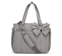 Genérico Crush Bow Tote Bag for Women, Bow Tote Bag for Women, Stylish and Lightweight, with Large Capacity, for Work,Gym Travel (dark brown)