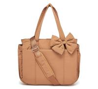 Genérico Crush Bow Tote Bag for Women, Bow Tote Bag for Women, Stylish and Lightweight, with Large Capacity, for Work,Gym Travel (Brown)