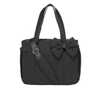 Genérico Crush Bow Tote Bag for Women, Bow Tote Bag for Women, Stylish and Lightweight, with Large Capacity, for Work,Gym Travel (Black)