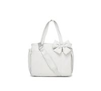 Genérico Crush Bow Tote Bag for Women, Fluffy & Lightweight Crush Bow Tote Bag for Women Work,Gym,Shopping & Travel Bags (White)