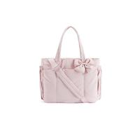 Genérico Crush Bow Tote Bag for Women, Fluffy & Lightweight Crush Bow Tote Bag for Women Work,Gym,Shopping & Travel Bags (Light pink)