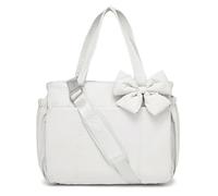 Genérico Crush Bow Tote Bag for Women, Fluffy & Lightweight Crush Bow Tote Bag, with Multiple Compartments (White)