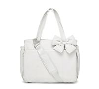 Genérico Crush Bow Tote Bag for Women, Lightweight Puffy Quilted Shoulder Bag,for Daily Commuting, Work, Shopping&Travel (White)