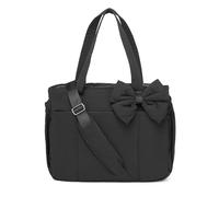 Genérico Crush Bow Tote Bag for Women, Lightweight Puffy Quilted Shoulder Bag,for Daily Commuting, Work, Shopping&Travel (Black)