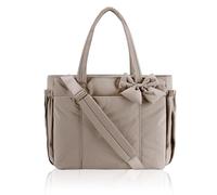 Genérico Crush Bow Tote Bag For Women, Lightweight Puffy Quilted Shoulder Bag for Women's Daily Commuting, Shopping, Travel (CamelColor)