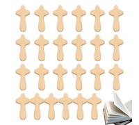 Genérico Cruz de madera de oración para mano, regalo religioso, mini cruz de oración portátil de madera de pino para iglesia, escuela dominical, bautismo, boda, comunión, Pascua