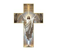 Genérico Cruz de pared - Madera de 30 cm, cartel de madera, decoración de Cristo hecha a mano | Perfectamente ideal para exhibición de cocina, puerta de iglesia, serenidad de habitación.