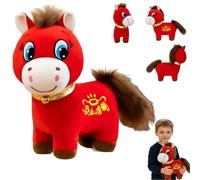 Genérico Crying Horse, Year of The Horse 2026 Plush, 7.87in Red Smiling Crying Horses Plushie Zodiac Mascot, Lunar New Year Toy for Home Office Car Tabletop Decor Gift (Smiling Horse-20cm)