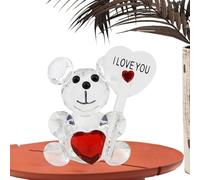 Genérico Crystal Bear Decor - White Crystal 2.56in I Love You Figurine, Romantic Gift Ornament, Elegant Home Display | Cute Bear Decoration For Valentines Day Bedroom Living Room Gift
