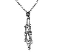 Generico Crystal Cage Necklace - 60 cm Adjustable Necklace Holder | Stainless Steel Bamoo Woven Mesh Pendant Crystal Cage | Gold Silver Black Bronze Jewelry Holder Stone NecklaceAccessory,