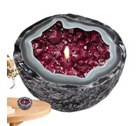 Genérico Crystal Candle Bowl - Desktop Ornament for Yoga Bedroom Decor | Hand Poured Wax with Embedded Crystals, Soothing Light Accent for Women Girls Meditation Space and Holiday Gifting