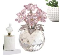 Genérico Crystal Flower Statue - Realistic Eternal Collectible Keepsake | Floral Bouquet Sculpture for Desk | for Bookshelf Nightstand Dining Table Bedside Bedroom Housewarming