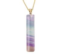 Genérico Crystal Jewelry - Fluorite 6x0.95cm | Crystal Stone Pendant Necklaces, Fashionable Gem Jewelry | Healing Fluorite Cylinder Choker For Evening Events