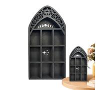 Generico Crystal Moon Shelf - Estantería de pared de madera, estilo gótico para decoración del hogar, armario decorativo de luna | 7,8 pulgadas, rack for Bedroom Nail Stones Crystal Display, Trinket