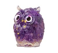 Genérico Crystal Owl Figurine - Resin Natural Crystal Owll Statue Ornament, Cute Decorative Owl Decor Crystals Stone Figurines For Home Living Room Balcony Bedroom KitchenExcellent Present