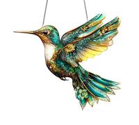 Genérico Crystal Sky Bluebird Stained Art Ornament,2D Acrylic Birds Sun Window Hanging,Stained Glass Decorations,for Windows Indoor Gardens Home Garden Modern Wall Hanging