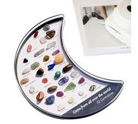 Genérico Crystal Tray - Crystal Tray | 32 Gems Moon Box Aesthetic Desk Decor | Rock Display Case Jewelry Box | Gems Natural Jewelry Set For Home Living Room Office Apartment Dorm Women Men Birthday