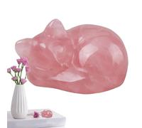 Genérico Crystals Cat Figurines - 1.49inches Crystal Stone Carved Cute Kitten Sculpture | Hand Carved Cats Sleeping Cat Statues For Offices Room Desk Decoration