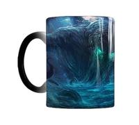 Genérico Cthulhu Mug - Heat Sensitive 12 Oz, Black To Mythological Art Coffee Cup, Magic Temperature Color Change, Old God Calling Design | Thermal Reactive Ceramic For Tea Birthday Christmas Gift