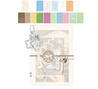 Genérico Cuaderno anillado pequeño,Portátil y lindo con 5 anillas y cubierta transparente de PVC | Cuaderno de contabilidad manual | Para hogar, escuela, viajes, registros diarios, viajeros,