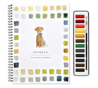Genérico Cuaderno De Acuarela Para Principiantes - Kit Completo De Acuarelas Con 12 Colores Profesionales, Pincel,Aves - Ideal Para Adultos, Niños Y Adolescentes,Manualidades Y Regalo Artístico