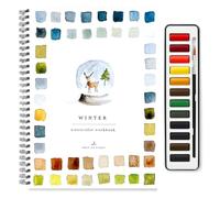 Genérico Cuaderno De Acuarela Para Principiantes - Kit Completo De Acuarelas Con 12 Colores Profesionales, Pincel,Aves - Ideal Para Adultos, Niños Y Adolescentes,Manualidades Y Regalo Artístico