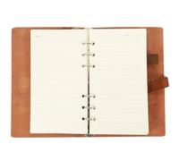 Genérico Cuaderno de Anillas, Libreta Archivador, Marrón, Cuero, Papel y Metal, Tapa y Esquinas Redondeadas, Estilo Retro, para Escritura Creativa y Dibujos