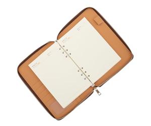 Genérico Cuaderno de Negocios A5 con Cubierta de Cuero Marrón, Libreta de Planificación para Uso Diario y Viajes, Funcional para Escribir y Registrar Vocabulario