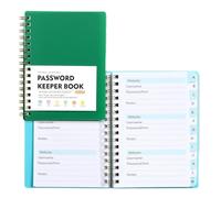 Genérico Cuaderno Espiral Cuaderno de contraseñas en espiral con y(Green)