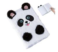 Generico Cuaderno suave cuaderno Panda | Cuaderno de animales A5 con bordado de peluche para niños, hombres, mujeres, amigos, dibujo y escritura
