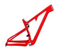 Genérico Cuadro de Bicicleta Carbono con suspensión Total, Cola Blanda, Ruedas 29/27.5", 148 mm, 4 eslabones for montaña, Ciclismo Descenso(Red,XL)