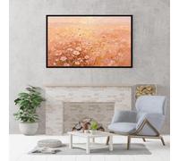 Genérico Cuadro Decorativo De Pared Con Textura De Flores Y Puesta De Sol Naranja, 100% Pintado A Mano Al Óleo, Sin Marco, Estética Para Sala De Estar O Dormitorio, Decoración Moderna Y Acogedor