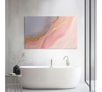 Genérico Cuadro Decorativo Moderno Rosa Lujo Artístico Mármol Textura 40l x 30an cm, Lienzo Tensado sobre Bastidor de Madera Moderno para Dormitorio y Pasillo - Arte de Pared Listo para Colgar