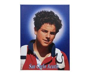 Generico Cuadro del Beato Carlo Acutis, 18 x 24 cm, impresión directa sobre lienzo, fabricado en Italia