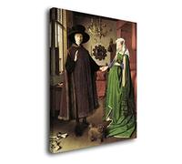 Genérico Cuadro Lienzo Canvas El Matrimonio Arnolfini de Jan Van Eyck 1934 - Lienzo de Tela con Bastidor Madera de 3cm - Alta resolucion (36, 50)