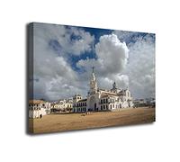 Generico Cuadro Lienzo Canvas Ermita Virgen del Rocio Huelva Blanca Paloma Andalucia España - Varias Medidas - Lienzo de Tela Bastidor Madera de 3 cm - Impresion Alta resolucion (120, 80)