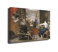 Genérico Cuadro Lienzo Canvas Las Hilanderas Diego Velázquez 1657 - Lienzo con Bastidor 3cm - Alta resolución (80_x_55_cm)