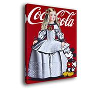 Genérico Cuadro lienzo canvas Mujer Menina Velázquez Pop Art con Mickey y refresco Cola - Alta resolución - Varias medidas (74_x_100_cm)