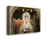 Genérico Cuadro Lienzo Canvas Virgen Esperanza Macarena de Sevilla Semana Santa Andalucia - Lienzo Envuelto Bastidor 3cm - Alta resolución (70)