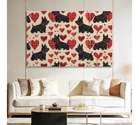 Genérico Cuadro Lienzo Decoracion Moderno Grande Amor por los animales Perro 70x50cm Cuadros Decorativo con Marco, Cuadro Pared para Salon Dormitorio Baño Pasillo Hogar