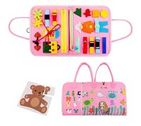 Genérico Cuadro Ocupado Fieltro - 28 x 23 x 3 cm | Juguete educativo sensorial para con actividades: vestirse, abotonar, atar zapatos, letras, números, tiempo, animales,