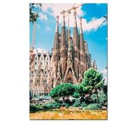 Genérico Cuadro Sagrada Familia Barcelona en Lienzo - Templo de Antoni Gaudí - Decoración de Pared Barcelona - Impresión con Bastidor de Pino Macizo - 34x50