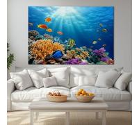 Genérico Cuadros De Arte Animales Y Peces Coralinos Del Océano Lienzos Cuadro Decoración Pared Cuadro Para Salon Dormitorio Sin Marco