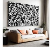 Genérico Cuadros Decoracion con Marco Líneas Abstractas En Blanco Y Negro 120x60cm Lienzo Canvas Pared 3D, Cuadro Decorativo para Salon Dormitorio Baño Cocina Pasillo, Decoracion Hogar