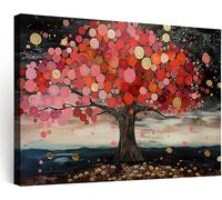 Genérico Cuadros Decoracion Salon Modernos Con Marco Madera, 70x50 cm Grandes Laminas Lienzos Decorativas Pared Dormitorios Impresionista Moderno Abstracto Árbol, Wall Art Comedor Pasillo